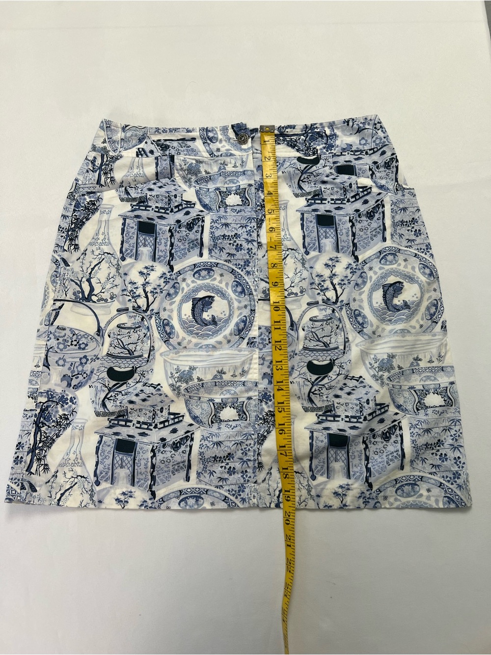 Etcetera Blue & White Chinoiserie style Cotton Skirt - Picture 8 of 12